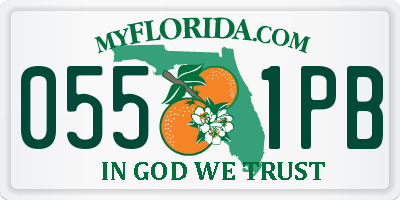 FL license plate 0551PB