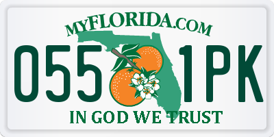 FL license plate 0551PK