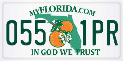 FL license plate 0551PR