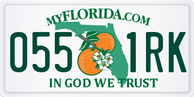 FL license plate 0551RK
