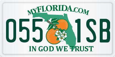 FL license plate 0551SB