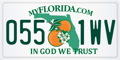 FL license plate 0551WV
