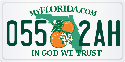 FL license plate 0552AH