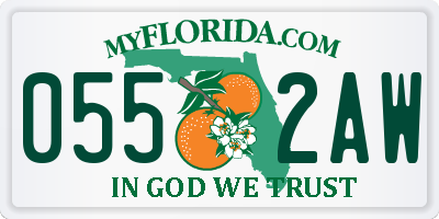 FL license plate 0552AW