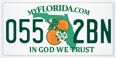 FL license plate 0552BN