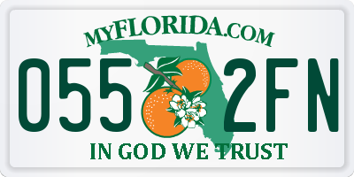 FL license plate 0552FN