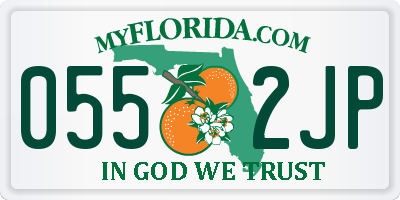 FL license plate 0552JP