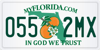 FL license plate 0552MX