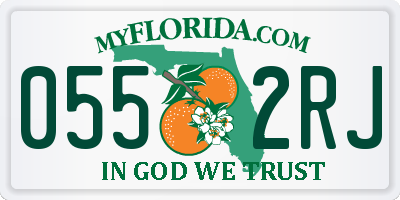FL license plate 0552RJ