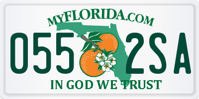 FL license plate 0552SA