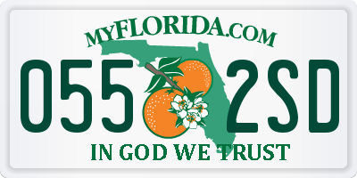FL license plate 0552SD
