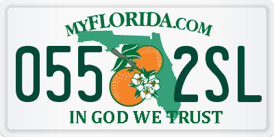 FL license plate 0552SL