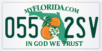 FL license plate 0552SV