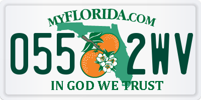 FL license plate 0552WV