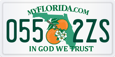 FL license plate 0552ZS