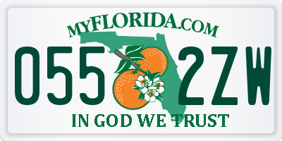 FL license plate 0552ZW