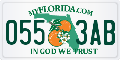 FL license plate 0553AB