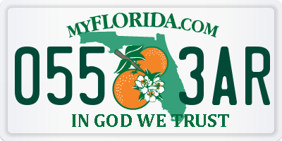 FL license plate 0553AR