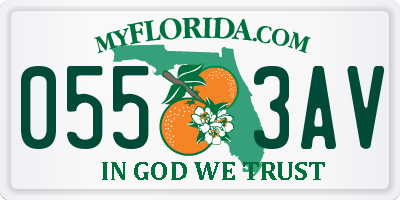 FL license plate 0553AV