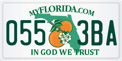 FL license plate 0553BA