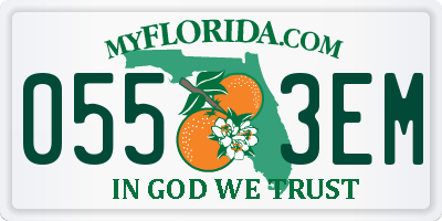 FL license plate 0553EM