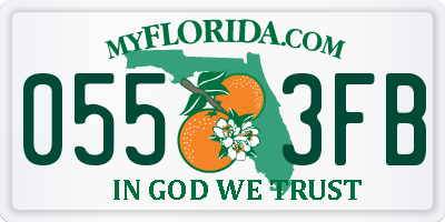FL license plate 0553FB
