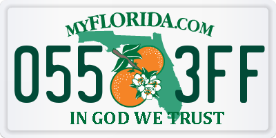 FL license plate 0553FF