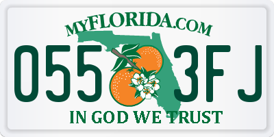 FL license plate 0553FJ