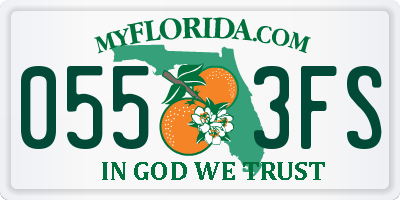 FL license plate 0553FS