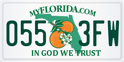 FL license plate 0553FW