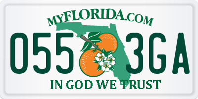 FL license plate 0553GA