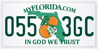 FL license plate 0553GC