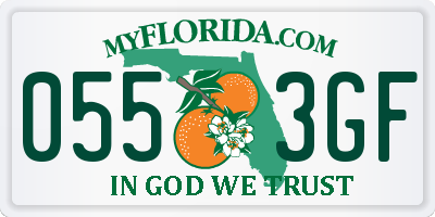 FL license plate 0553GF