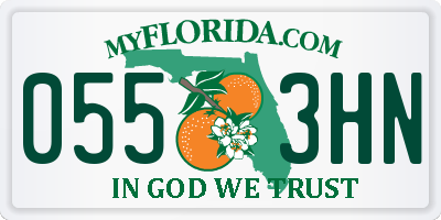 FL license plate 0553HN