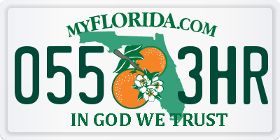 FL license plate 0553HR