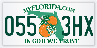 FL license plate 0553HX