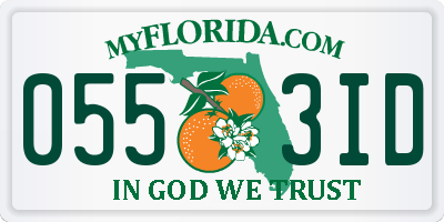 FL license plate 0553ID