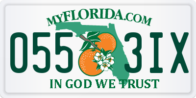 FL license plate 0553IX