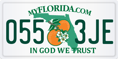 FL license plate 0553JE