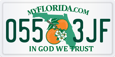FL license plate 0553JF