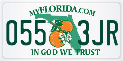 FL license plate 0553JR