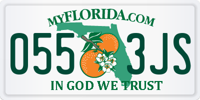 FL license plate 0553JS