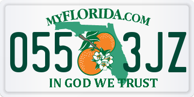 FL license plate 0553JZ