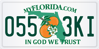 FL license plate 0553KI
