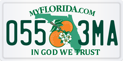 FL license plate 0553MA