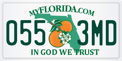 FL license plate 0553MD