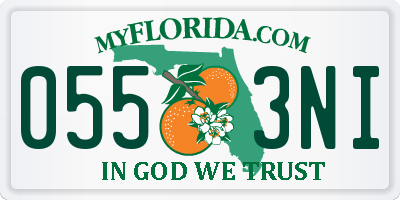 FL license plate 0553NI