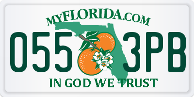 FL license plate 0553PB