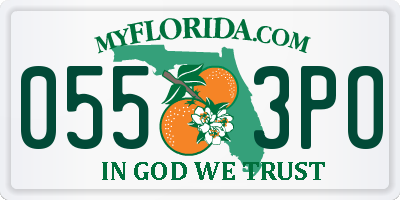 FL license plate 0553PO