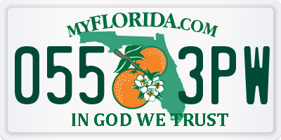 FL license plate 0553PW